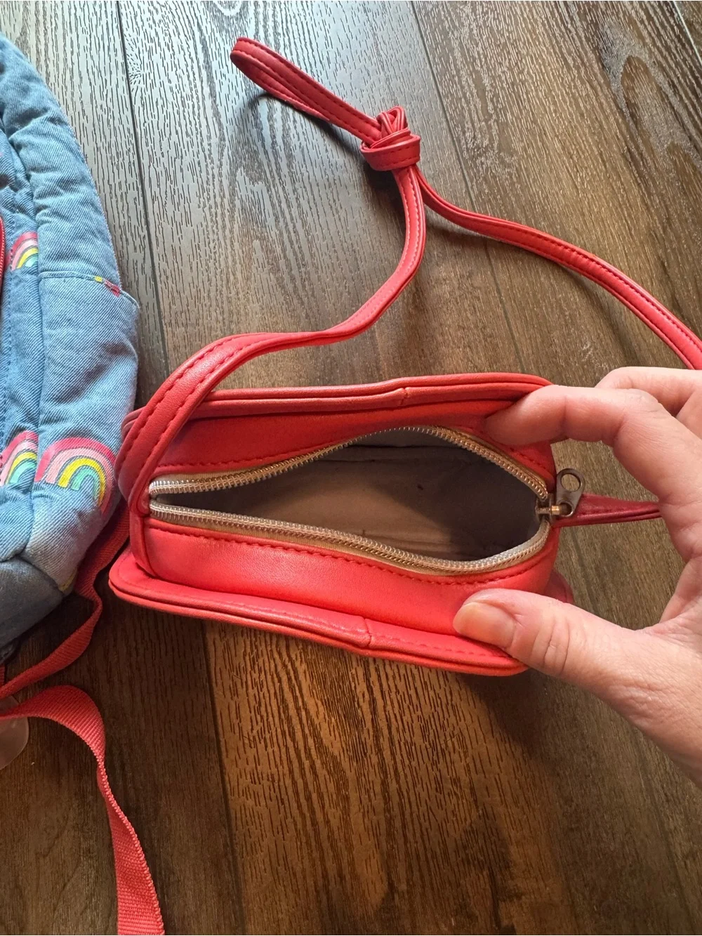 Rainbow mini backpack and matching purse